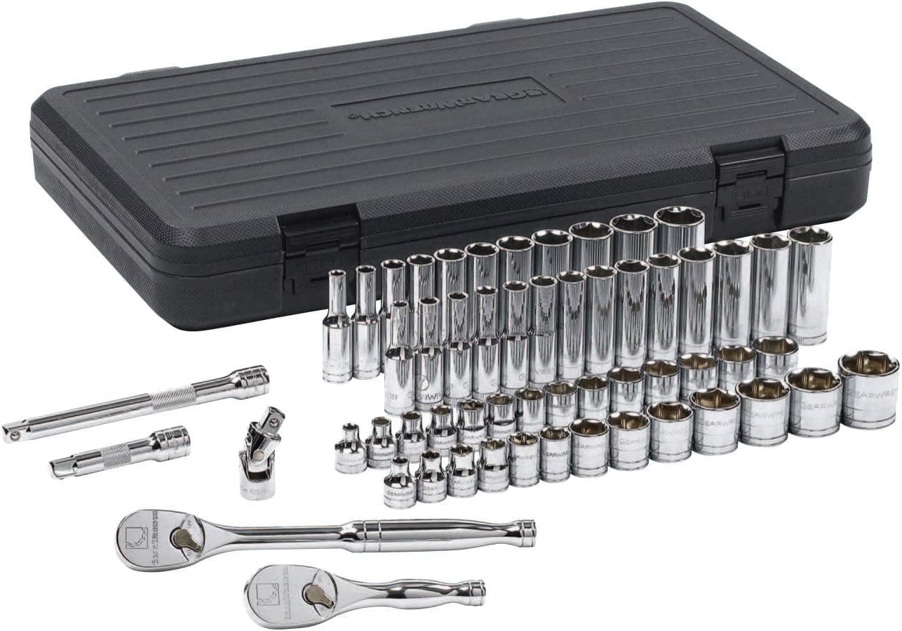 GearWrench 80550 57-piece 3/8-inch drive socket set in blow-molded case