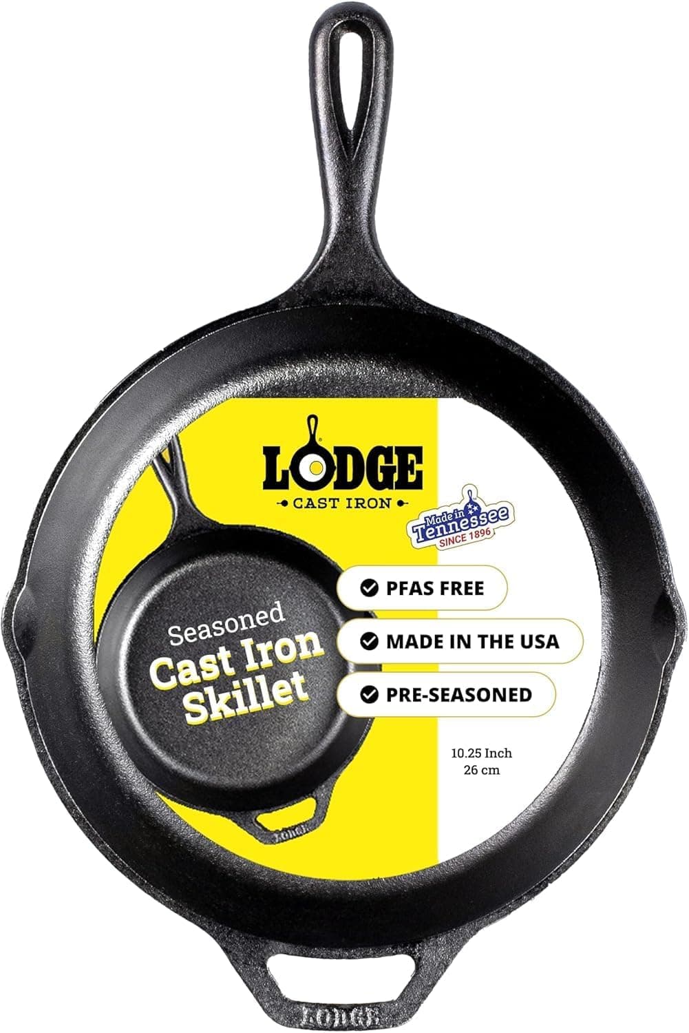 Lodge 10.25-inch pre-seasoned cast iron skillet