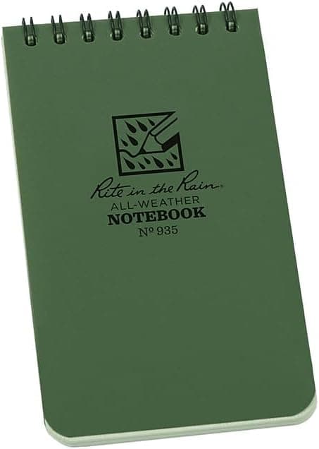 Rite in the Rain 935 weatherproof pocket notebook in green