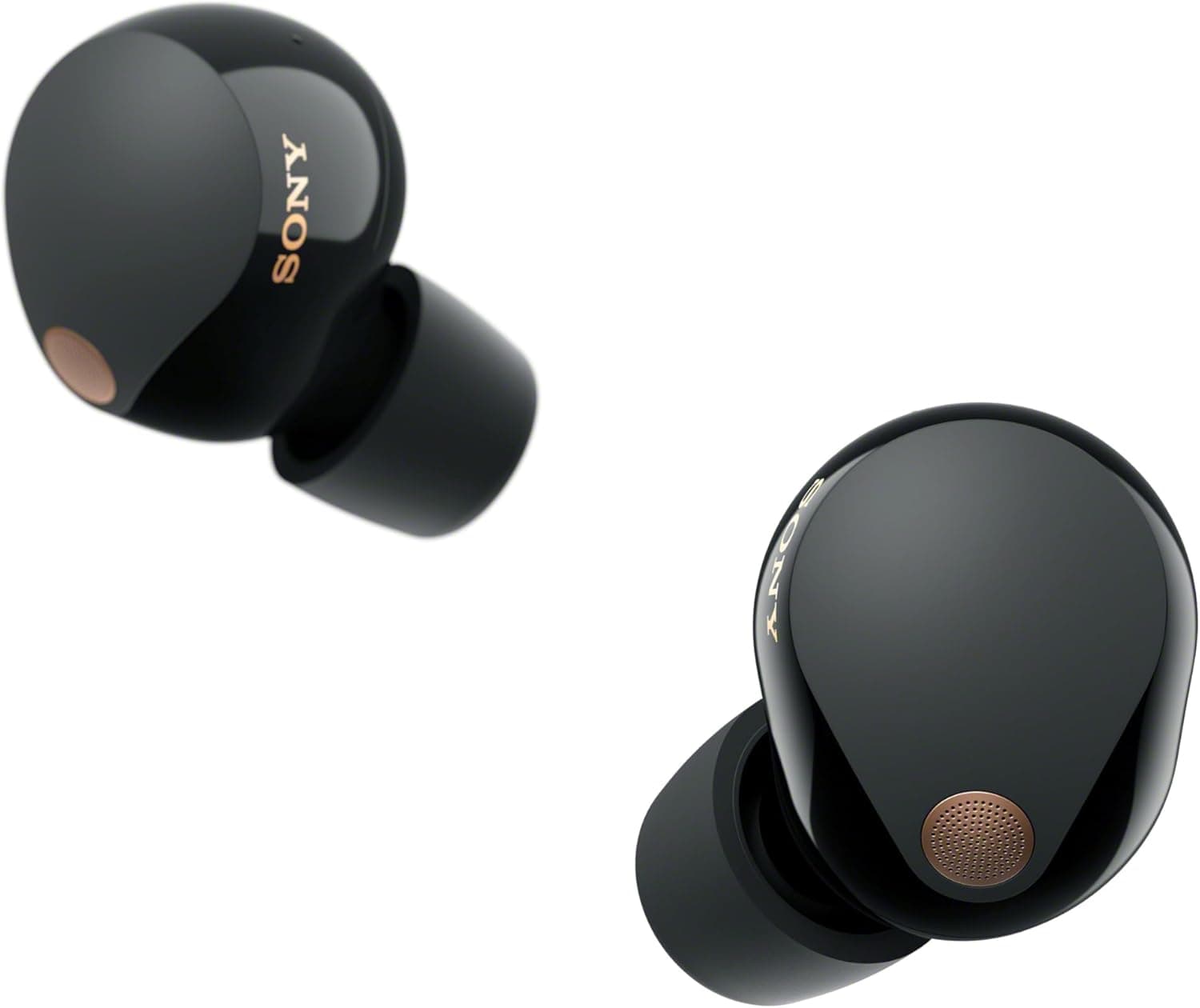 Sony WF-1000XM5 wireless noise cancelling earbuds in black with charging case